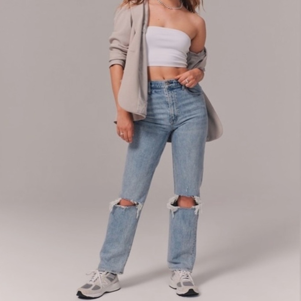 A&F ultra high rise straight jean